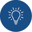 Icon of a shining lightbulb